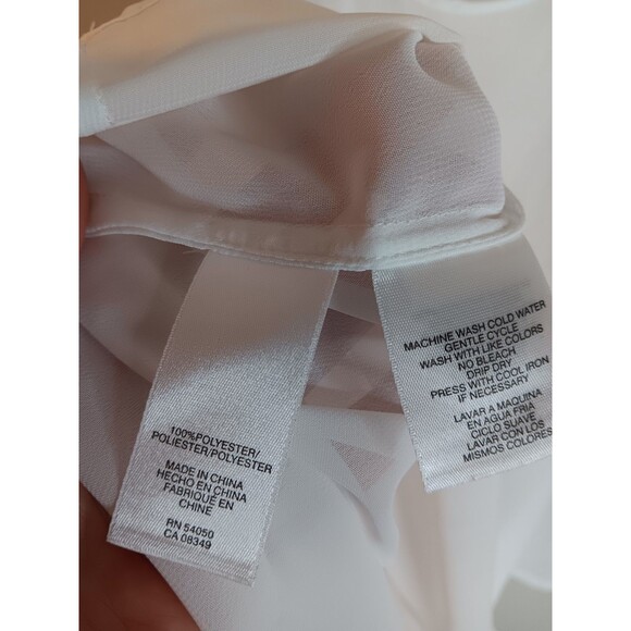 Evan Picone White Sheer Cami Tank Top Sz 12 - Picture 3 of 4